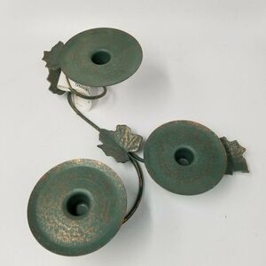 Vtg Homco 12009c Candlestick Pedestal Centerpiece Green Spiral Ivy Three Tiers